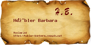Hübler Barbara névjegykártya